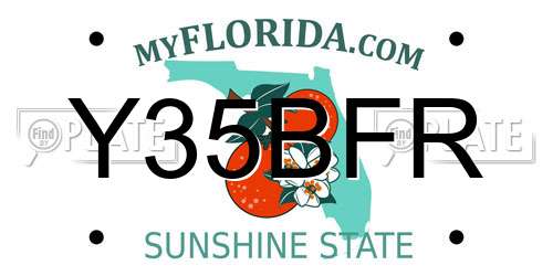 Y35BFR Florida License Plate