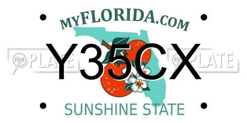 Y35CX Florida License Plate