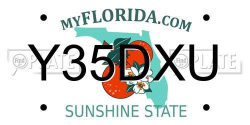Y35DXU Florida License Plate