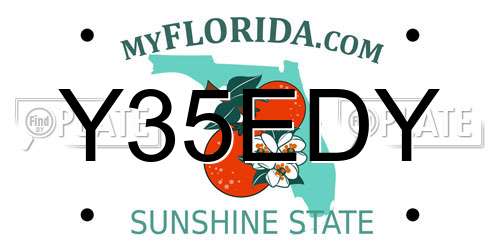 Y35EDY Florida License Plate
