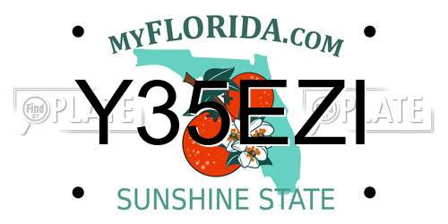 Y35EZI Florida License Plate
