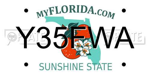Y35FWA Florida License Plate