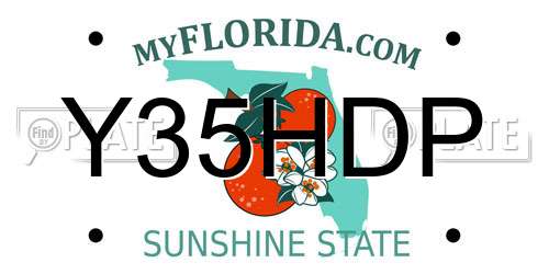 Y35HDP Florida License Plate