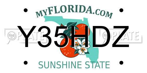 Y35HDZ Florida License Plate