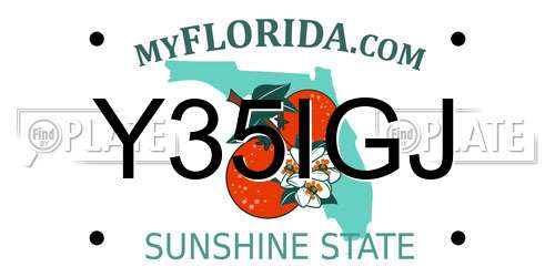 Y35IGJ Florida License Plate