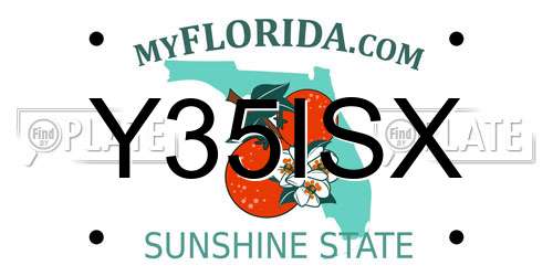 Y35ISX Florida License Plate
