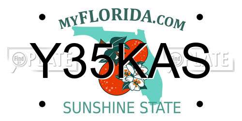 Y35KAS Florida License Plate