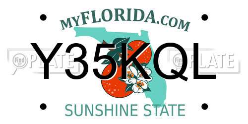 Y35KQL Florida License Plate
