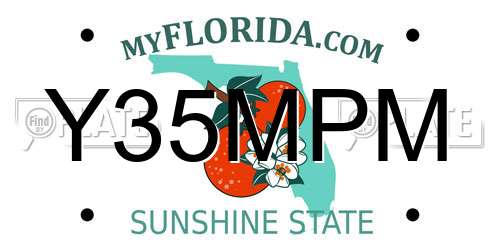 Y35MPM Florida License Plate