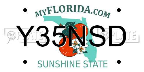 Y35NSD Florida License Plate