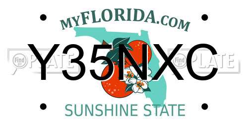 Y35NXC Florida License Plate
