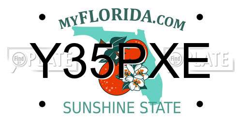Y35PXE Florida License Plate