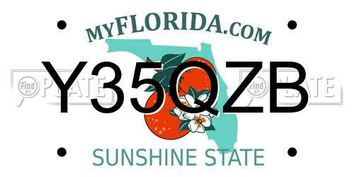 Y35QZB Florida License Plate