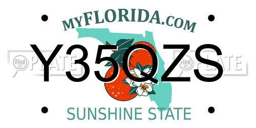Y35QZS Florida License Plate