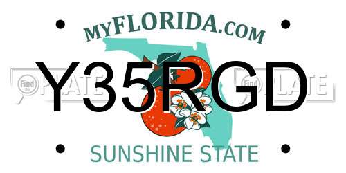 Y35RGD Florida License Plate