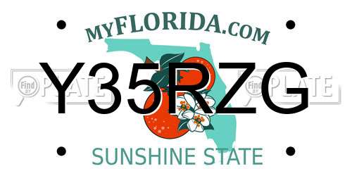 Y35RZG Florida License Plate