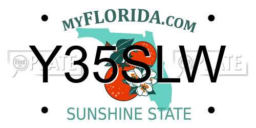 Y35SLW Florida License Plate