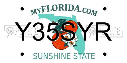 Y35SYR Florida License Plate