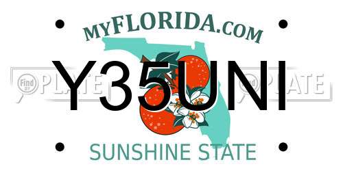 Y35UNI Florida License Plate