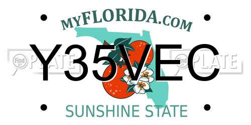 Y35VEC Florida License Plate