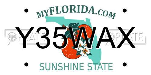 Y35WAX Florida License Plate