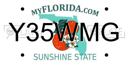 Y35WMG Florida License Plate