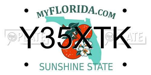 Y35XTK Florida License Plate