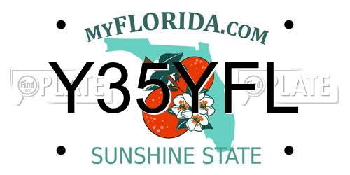 Y35YFL Florida License Plate