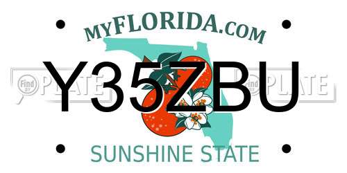 Y35ZBU Florida License Plate