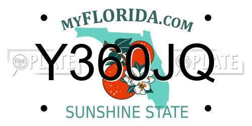Y360JQ Florida License Plate