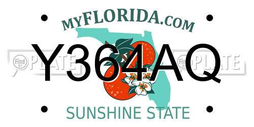 Y364AQ Florida License Plate