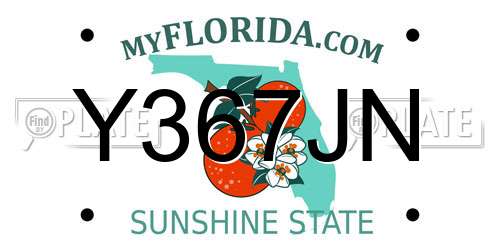 Y367JN Florida License Plate