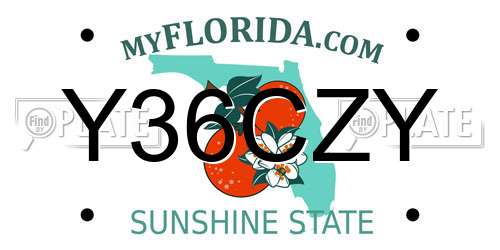 Y36CZY Florida License Plate