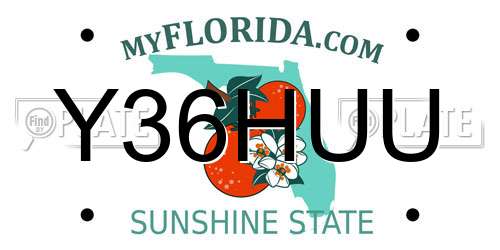 Y36HUU Florida License Plate