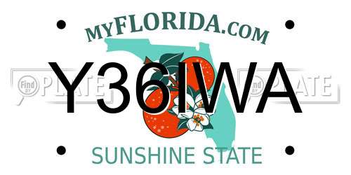 Y36IWA Florida License Plate