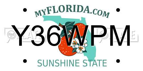 Y36WPM Florida License Plate