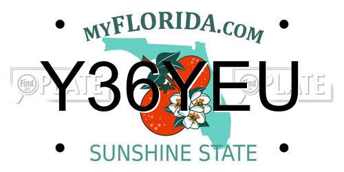 Y36YEU Florida License Plate