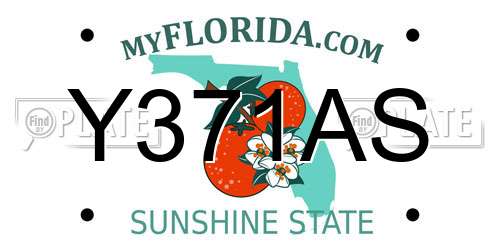 Y371AS Florida License Plate