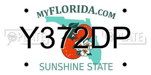 Y372DP Florida License Plate