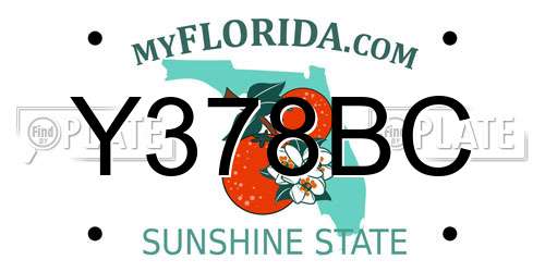 Y378BC Florida License Plate