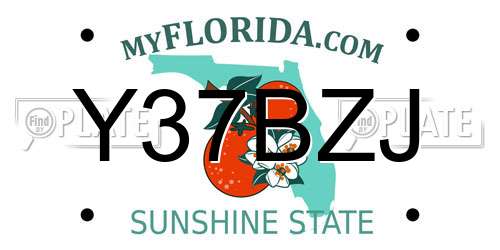 Y37BZJ Florida License Plate