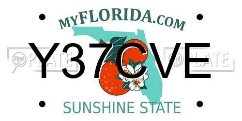 Y37CVE Florida License Plate