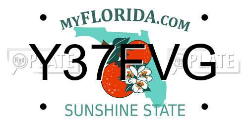 Y37FVG Florida License Plate