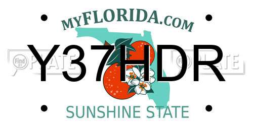 Y37HDR Florida License Plate