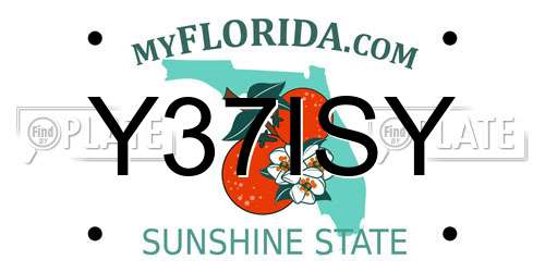 Y37ISY Florida License Plate
