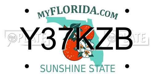 Y37KZB Florida License Plate