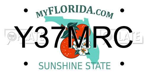Y37MRC Florida License Plate