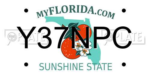 Y37NPC Florida License Plate