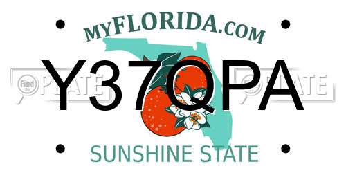 Y37QPA Florida License Plate