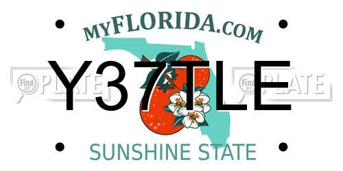Y37TLE Florida License Plate